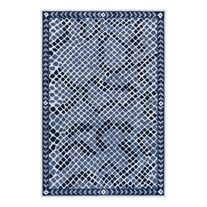 Safavieh Metro 5'-0&quot x 8'-0&quot Polyester and Cotton Hand Tufted Rug in Navy /Ivory
