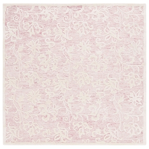 Safavieh Metro 4'-0&quot x 4'-0&quot Wool and Cotton Hand Tufted Rug in Pink / Ivory