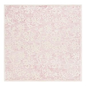 Safavieh Metro 8'-0&quot x 8'-0&quot Wool and Cotton Hand Tufted Rug in Pink / Ivory