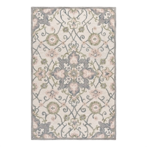 Safavieh Metro 4'-0&quot x 6'-0&quot Wool and Cotton Hand Tufted Rug in Ivory / Gray