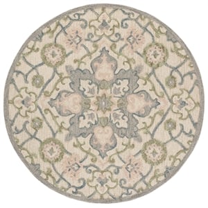 Safavieh Metro 6'-0&quot x 6'-0&quot Wool and Cotton Hand Tufted Rug in Ivory / Gray