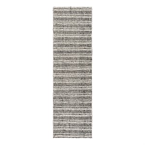 Safavieh Metro 2'-3&quot x 8'-0&quot Wool and Cotton Hand Tufted Rug in Black / Ivory
