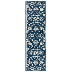 Safavieh Metro 2'-3&quot x 8'-0&quot Wool and Cotton Hand Tufted Rug in Navy / Ivory