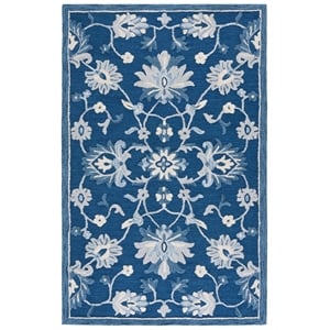 Safavieh Metro 6'-0&quot x 9'-0&quot Wool and Cotton Hand Tufted Rug in Navy / Ivory