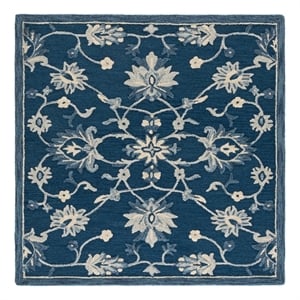 Safavieh Metro 6'-0&quot x 6'-0&quot Wool and Cotton Hand Tufted Rug in Navy / Ivory
