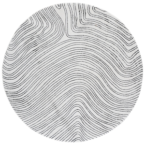 Safavieh Versailles 6'-0&quot x 6'-0&quot Polyester Power Loomed Rug in Ivory / Black