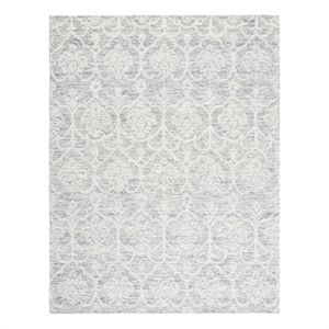 Safavieh Metro 9'-0&quot x 12'-0&quot Wool and Cotton Hand Tufted Rug in Dark Gray/Ivory