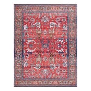 Safavieh Tucson 6'-0&quot x 8'-0&quot Polyester Power Loomed Rug in Rust / Navy
