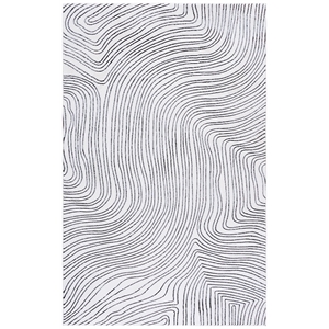 Safavieh Versailles 3'-0&quot x 5'-0&quot Polyester Power Loomed Rug in Ivory / Black