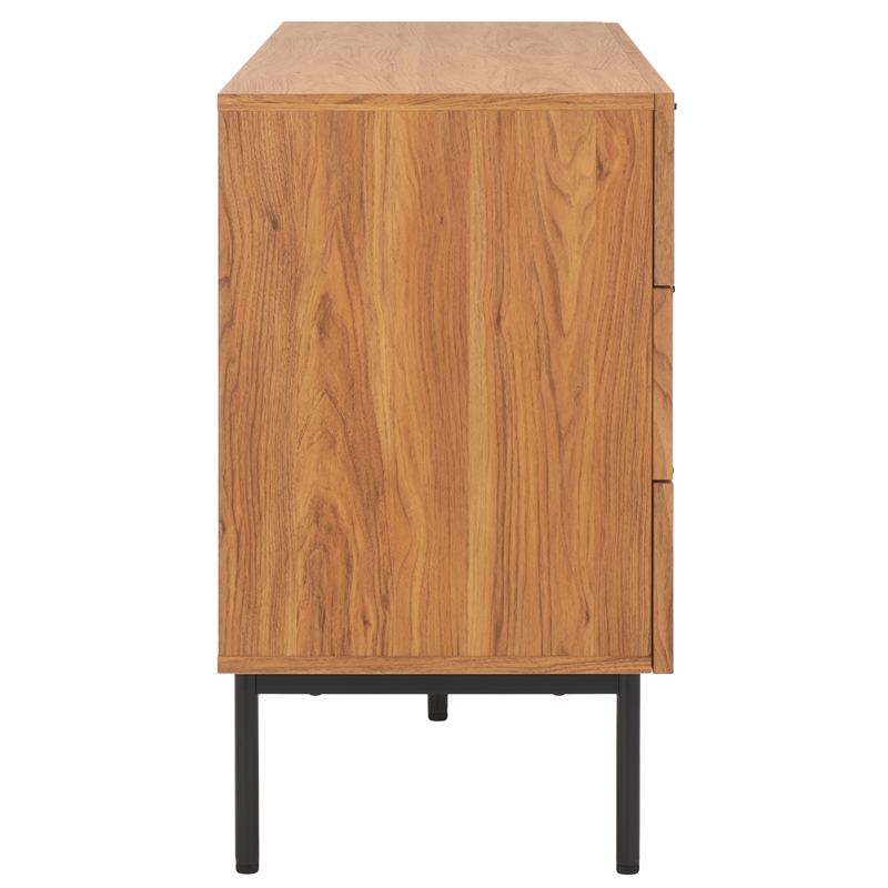 Safavieh Axelle 6 Drawer Wood Dresser in Oak / Black
