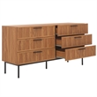 Safavieh Axelle 6 Drawer Wood Dresser in Oak / Black