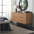 Safavieh Axelle 6 Drawer Wood Dresser in Oak / Black