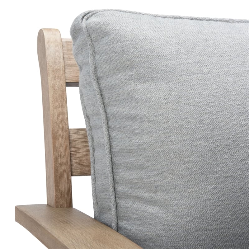 Safavieh Rosabecca Wood Patio Sectional Sofa in Natural / Light Gray