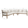 Safavieh Rosabecca Wood Patio Sectional Sofa in Natural / Beige