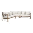 Safavieh Rosabecca Wood Patio Sectional Sofa in Natural / Beige
