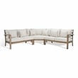 Safavieh Rosabecca Wood Patio Sectional Sofa in Natural / Beige