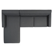 Safavieh Nicolettie Linen and Wood Sectional Sofa in Slate / Gray