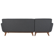 Safavieh Nicolettie Linen and Wood Sectional Sofa in Slate / Gray