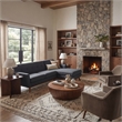 Safavieh Nicolettie Linen and Wood Sectional Sofa in Slate / Gray