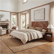 Safavieh Macibryn Wood Herringbone Bed in Natural