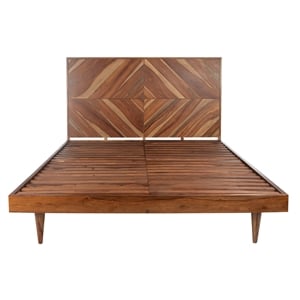 Safavieh Macibryn Wood Herringbone Bed in Natural