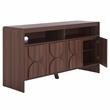 Safavieh Arsenio 4 Door 2 Shelf Wood Sideboard in Walnut