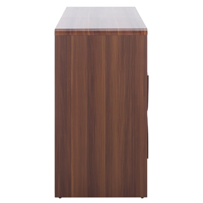 Safavieh Arsenio 4 Door 2 Shelf Wood Sideboard in Walnut