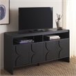 Safavieh Arsenio 4 Door 2 Shelf Wood Sideboard in Black
