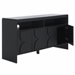 Safavieh Arsenio 4 Door 2 Shelf Wood Sideboard in Black