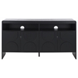Safavieh Arsenio 4 Door 2 Shelf Wood Sideboard in Black