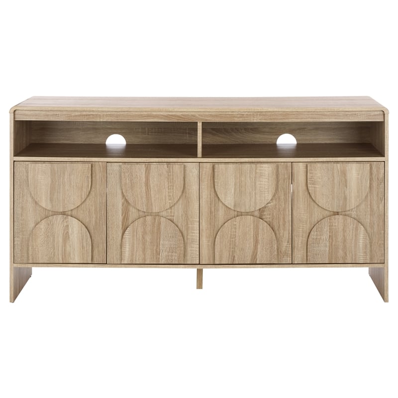 Safavieh Arsenio 4 Door 2 Shelf Wood Sideboard in Cream