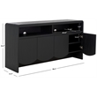 Safavieh Narine 4 Door 2 Shelf Wood Sideboard/Media Stand in Black