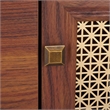 Safavieh Piran 2 Door 3 Drawer Wood Sideboard/Media in Walnut / Gold