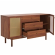 Safavieh Piran 2 Door 3 Drawer Wood Sideboard/Media in Walnut / Gold