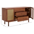 Safavieh Piran 2 Door 3 Drawer Wood Sideboard/Media in Walnut / Gold