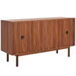 Safavieh Piran 2 Door 3 Drawer Wood Sideboard/Media in Walnut / Gold
