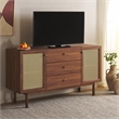 Safavieh Piran 2 Door 3 Drawer Wood Sideboard/Media in Walnut / Gold