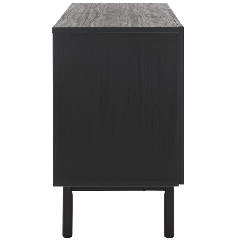 Safavieh Piran2 Door 3 Drawer Wood Sideboard/Media in Black / Gold