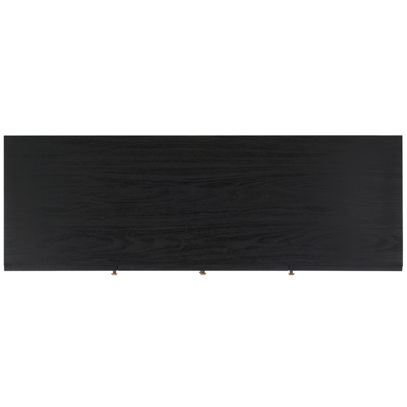 Safavieh Piran2 Door 3 Drawer Wood Sideboard/Media in Black / Gold