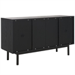Safavieh Piran2 Door 3 Drawer Wood Sideboard/Media in Black / Gold
