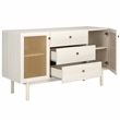 Safavieh Piran 2 Door 3 Drawer Wood Sideboard/Media in White / Gold