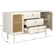 Safavieh Piran 2 Door 3 Drawer Wood Sideboard/Media in White / Gold