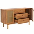 Safavieh Piran 2 Door 3 Drawer Wood Sideboard/Media in Oak / Gold