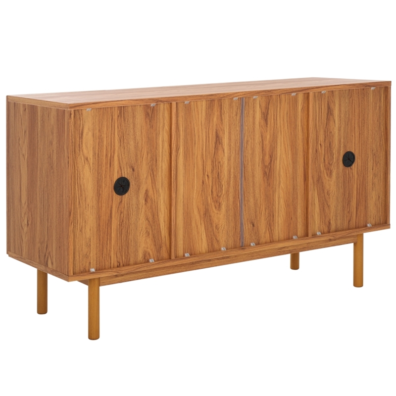 Safavieh Piran 2 Door 3 Drawer Wood Sideboard/Media in Oak / Gold