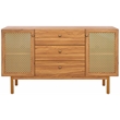 Safavieh Piran 2 Door 3 Drawer Wood Sideboard/Media in Oak / Gold