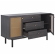 Safavieh Piran 2 Door 3 Drawer Wood Sideboard/Media in Black / Gold