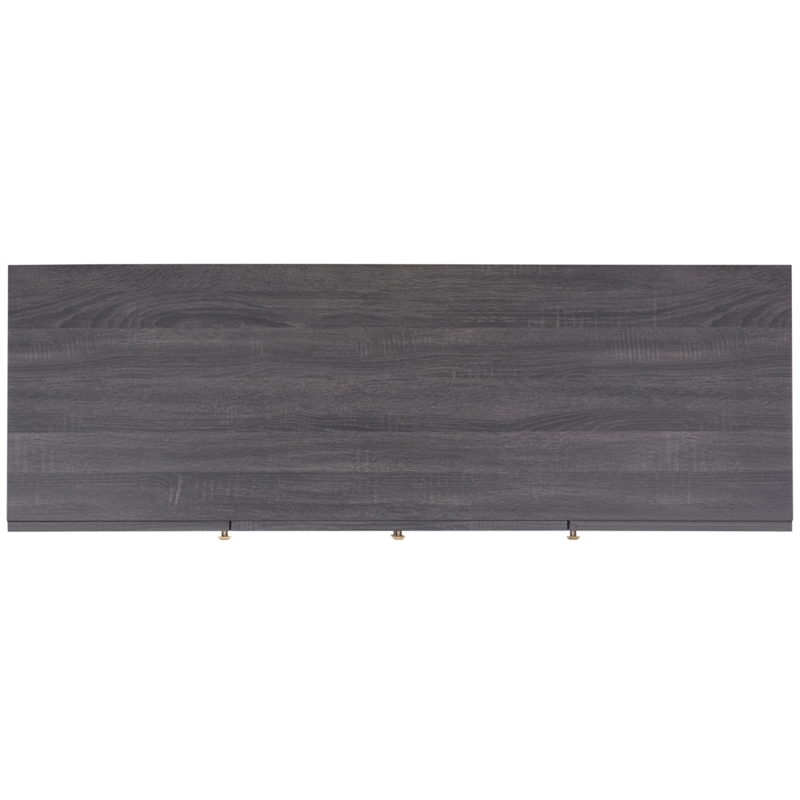 Safavieh Piran 2 Door 3 Drawer Wood Sideboard/Media in Black / Gold