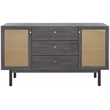 Safavieh Piran 2 Door 3 Drawer Wood Sideboard/Media in Black / Gold