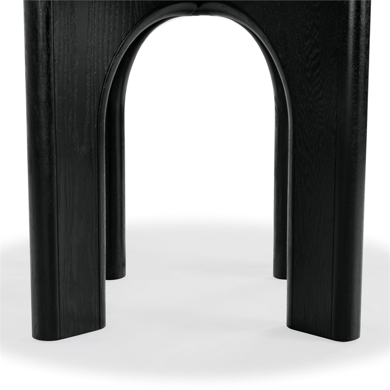 Safavieh Olivetta Round Wood Dining Table in Black