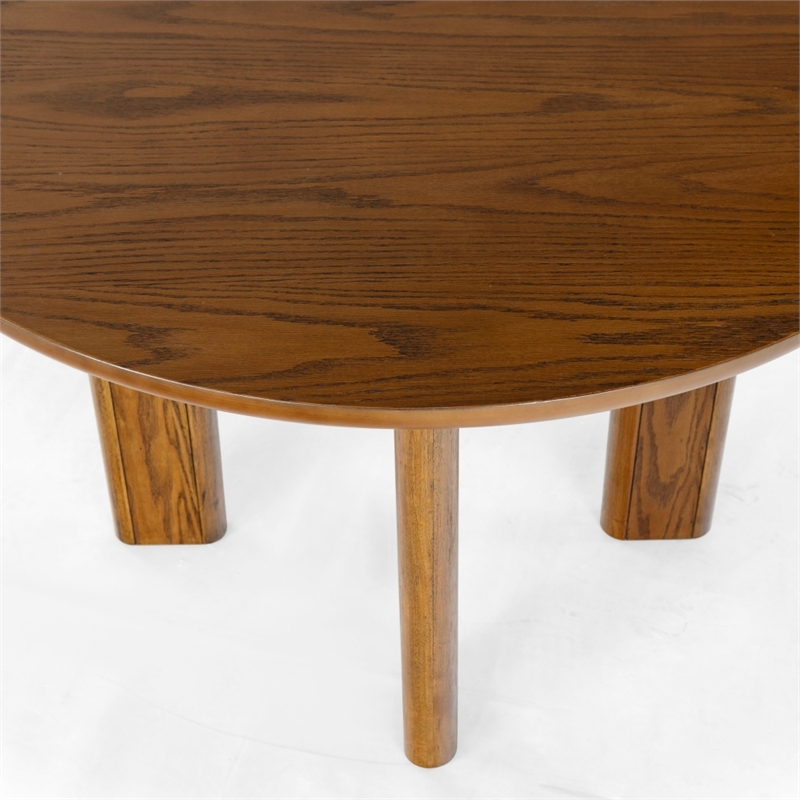 Safavieh Olivetta Round Wood Dining Table in Medium Oak